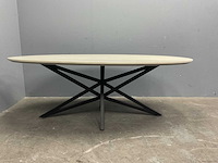 Ovaal hpl eetkamertafel 220 cm met onderstel shooting star - afbeelding 1 van  5