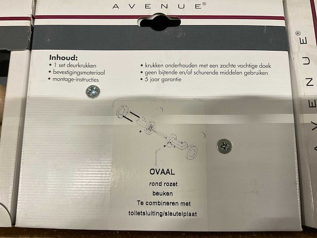 Ovaal rond rozet deurknopset (120x) - afbeelding 2 van  6