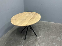 Ovaal verzet eiken eetkamertafel 140x91 cm met onderstel spin 85 - afbeelding 2 van  5