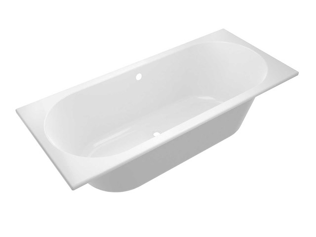 Oval duo ligbad glans wit 170x70cm - afbeelding 2 van  5