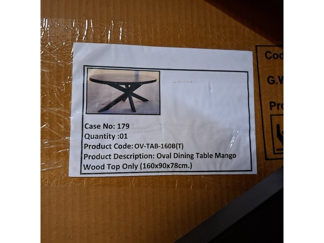 Ovale eetkamertafel mangohout, zwart - afbeelding 3 van  3