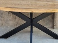 Ovale eetkamertafel, mangohout - afbeelding 1 van  3