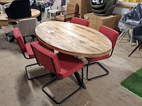 Ovale eetkamertafel met 4x stoel - afbeelding 1 van  7