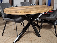 Ovale eetkamertafel met 4x stoel - afbeelding 2 van  6