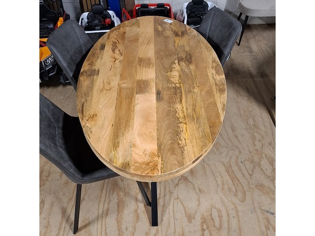 Ovale eetkamertafel met 4x stoel - afbeelding 3 van  6