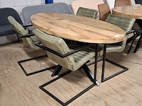 Ovale eetkamertafel met 4x stoel - afbeelding 1 van  6
