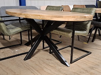 Ovale eetkamertafel met 4x stoel - afbeelding 2 van  6