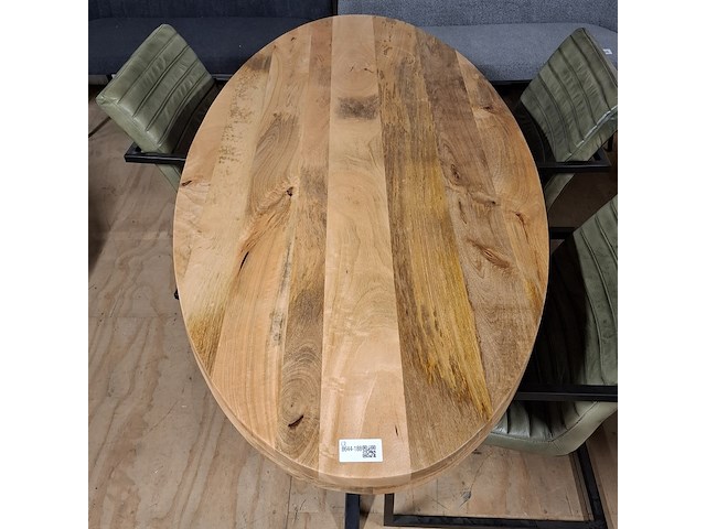 Ovale eetkamertafel met 4x stoel - afbeelding 3 van  6