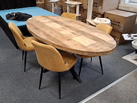 Ovale eetkamertafel met 4x stoel - afbeelding 1 van  5