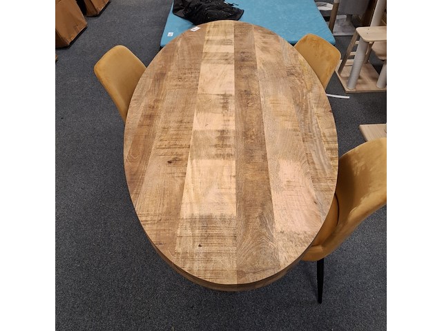 Ovale eetkamertafel met 4x stoel - afbeelding 3 van  5