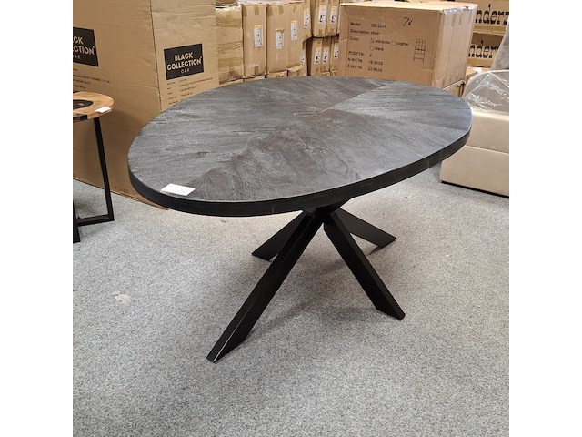 Ovale eetkamertafel met 4x stoel - afbeelding 1 van  7