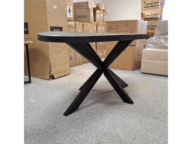 Ovale eetkamertafel met 4x stoel - afbeelding 2 van  7