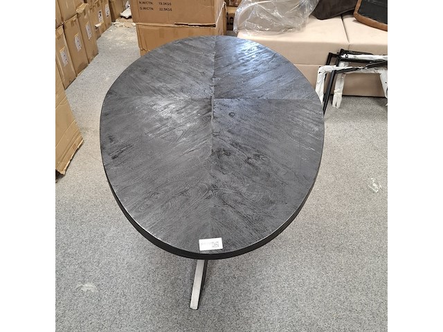 Ovale eetkamertafel met 4x stoel - afbeelding 3 van  7