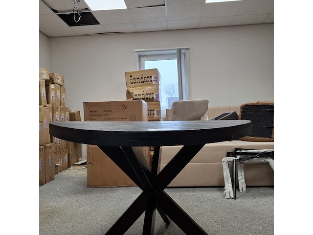 Ovale eetkamertafel met 4x stoel - afbeelding 4 van  7