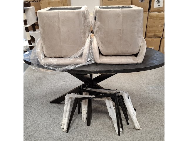 Ovale eetkamertafel met 4x stoel - afbeelding 7 van  7