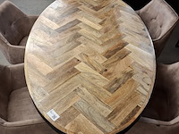 Ovale eetkamertafel met 5x stoel - afbeelding 2 van  9