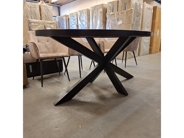 Ovale eetkamertafel met 5x stoel - afbeelding 9 van  9