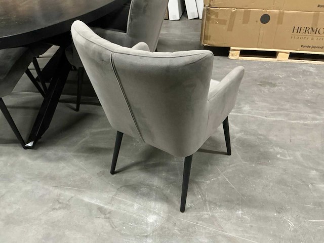 Ovale eetkamertafel met 6 stoelen 210x100xh79cm - afbeelding 3 van  4
