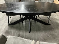 Ovale eetkamertafel met 6 stoelen 210x100xh79cm - afbeelding 4 van  4