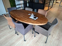 Ovale eetkamertafel met 6 stoelen - afbeelding 3 van  10