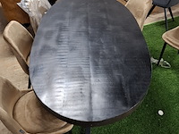 Ovale eetkamertafel met 6x stoel - afbeelding 3 van  7