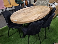 Ovale eetkamertafel met 6x stoel - afbeelding 1 van  5
