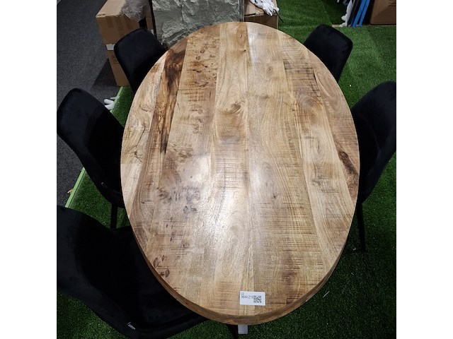 Ovale eetkamertafel met 6x stoel - afbeelding 3 van  5