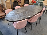 Ovale eetkamertafel met 6x stoel - afbeelding 1 van  9