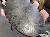 Ovale eetkamertafel met 6x stoel - afbeelding 3 van  9