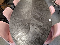 Ovale eetkamertafel met 6x stoel - afbeelding 6 van  9