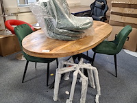 Ovale eetkamertafel met 6x stoel - afbeelding 1 van  9