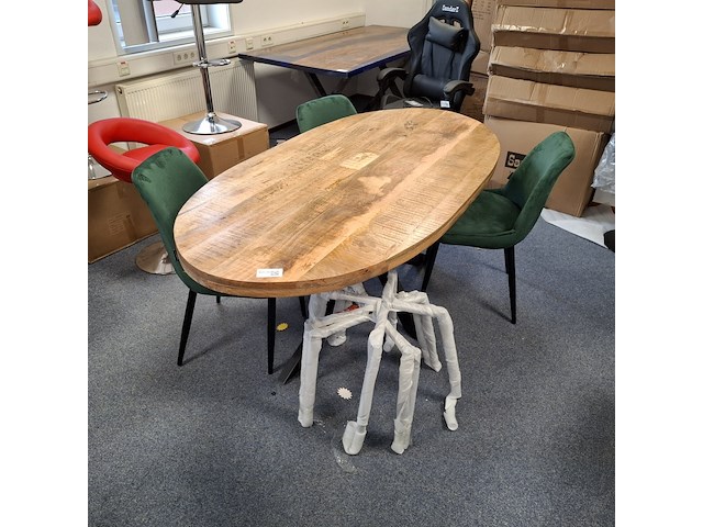 Ovale eetkamertafel met 6x stoel - afbeelding 2 van  9