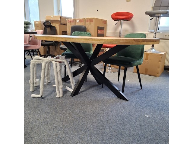 Ovale eetkamertafel met 6x stoel - afbeelding 3 van  9