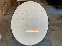 Ovale eetkamertafel met marmeren blad - afbeelding 10 van  11
