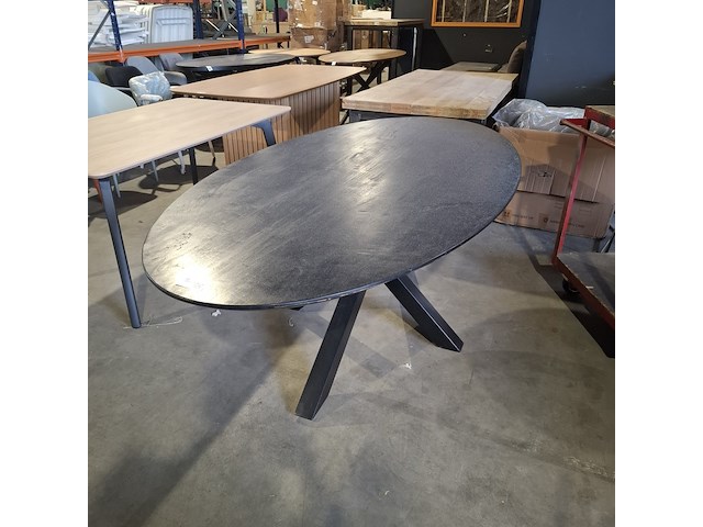 Ovale eettafel, hsm , zwart, 2025 - afbeelding 4 van  6
