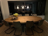 Ovale eettafel met matrix onderstel - 300x115cm - afbeelding 1 van  3