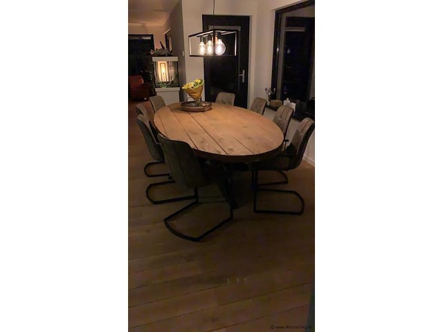 Ovale eettafel met matrix onderstel - 300x115cm - afbeelding 3 van  3