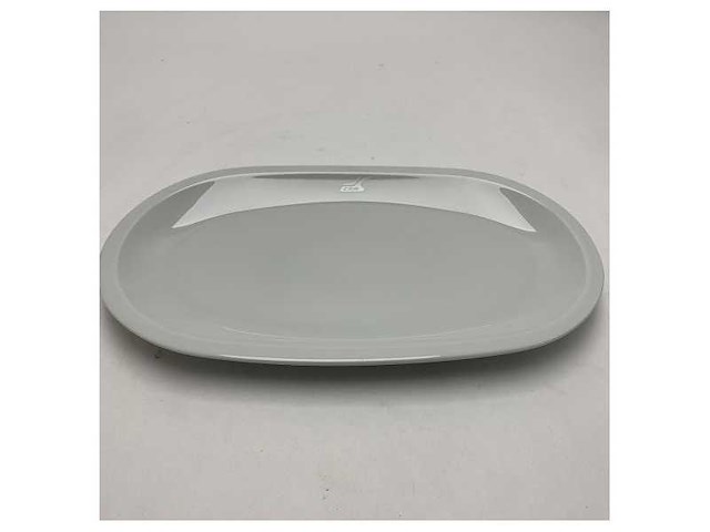 Ovale keramische tray 35 cm met chromen afwerking en crn-logo - duurzame maritieme serveertray voor boten en jachten - afbeelding 1 van  4