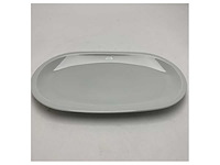 Ovale keramische tray 35 cm met chromen afwerking en crn-logo - duurzame maritieme serveertray voor boten en jachten - afbeelding 2 van  4