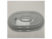 Ovale keramische tray 35 cm met chromen afwerking en crn-logo - duurzame maritieme serveertray voor boten en jachten - afbeelding 3 van  4