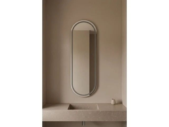 Ovale led badkamerspiegel 140×45 cm – anti-condens & 3 lichtkleuren vidi, hakon - afbeelding 3 van  4