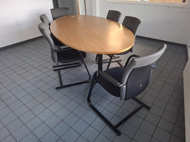 Ovale vergadertafel met 6 stoelen - afbeelding 6 van  6