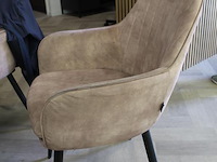 Ovale vergadertafel met kruispoot en zes gestoffeerde stoelen colenis. tafel voorzien van rubberen transpar... - afbeelding 3 van  5