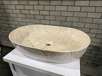 Ovale wasbak marmerlook glans - afbeelding 2 van  4