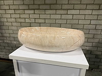 Ovale wasbak marmerlook glans - afbeelding 3 van  3