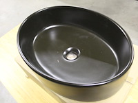 Ovale waskom zonder overloop mat zwart. afmeting 505 x 305 x 140 mm. - afbeelding 2 van  3