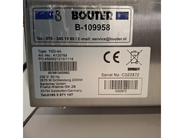 Oven, bartscher, yxd-4a - afbeelding 5 van  9