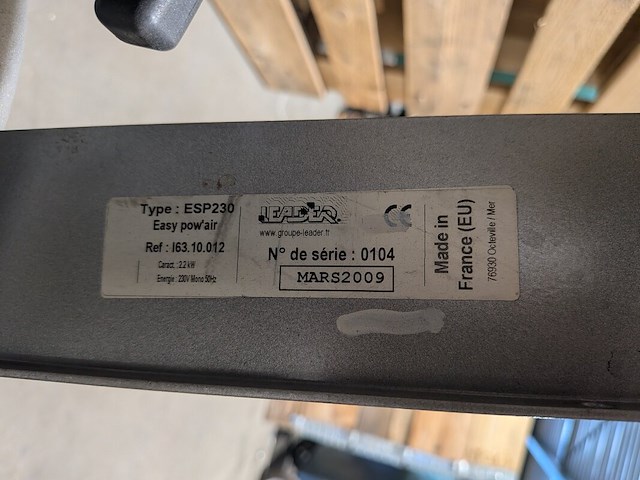 Overdrukventilator, leader, esp230 easy pow'air, 2009 - afbeelding 10 van  11