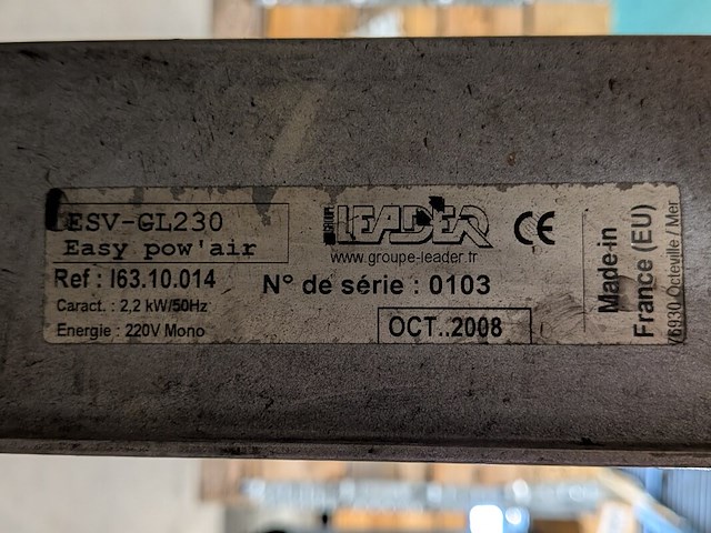 Overdrukventilator, leader, esv-gl230 easy pow'air, 2008 - afbeelding 7 van  8