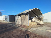 Overheidsveiling van overdekte polyester zoutloods/zandopslag overkapping